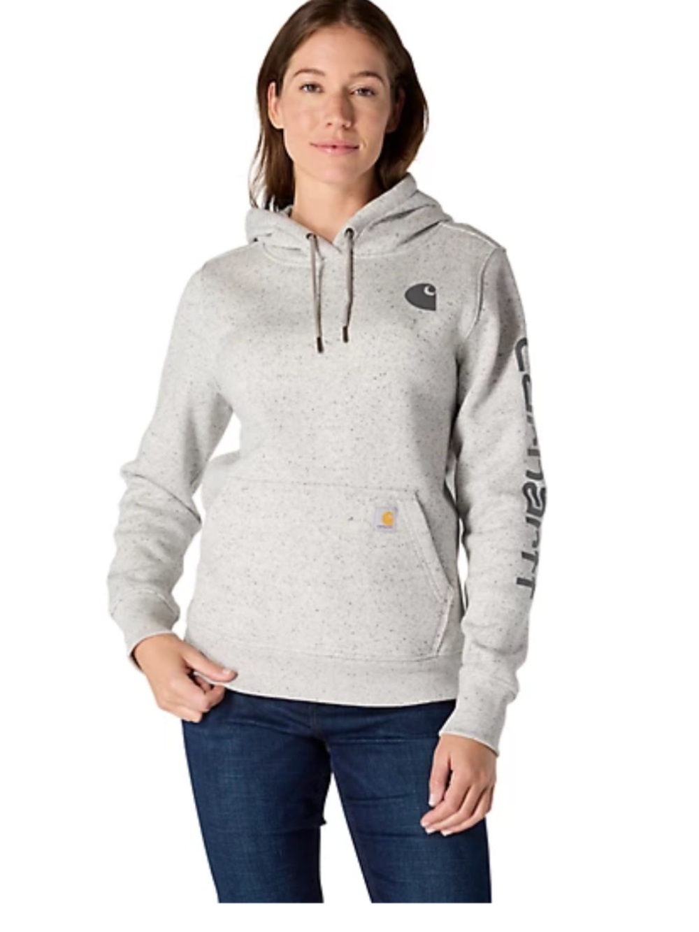 Carhartt Women' Logo Pullover Sweatshirt grey size medium 8-10